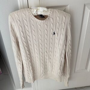 Ralph Lauren Women's Ivory Cable Knit Sweater